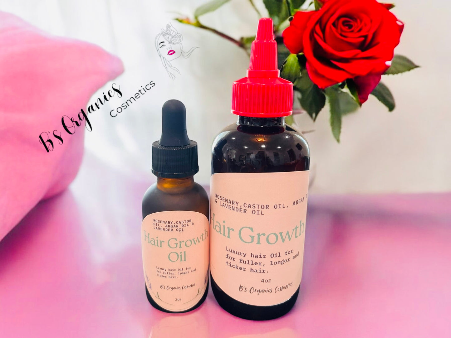 Hair Growth Oil With 4 Potent Oils Castor, Oil, Argan Oil, Rosemary Oil and Lavender Oil, no more dry hair, no more dandruff