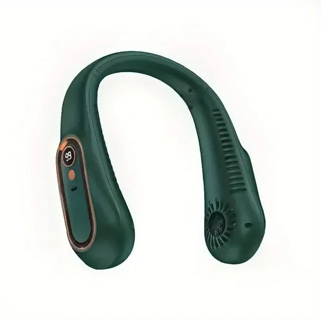 Hanging neck fan portable summer air cooler Menopause relieve hot flashes USB cooling fan with 5 speeds and digital displays - super technology and bladeless.
