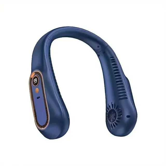 Hanging neck fan portable summer air cooler Menopause relieve hot flashes USB cooling fan with 5 speeds and digital displays - super technology and bladeless.