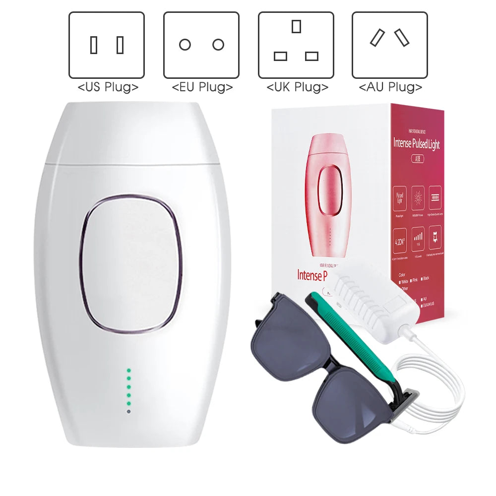 At-Home Depilator IPL Hair Removal Devices 500,000 Flashes Detachable Head Permanent Laser Epilator for Women on Bikinis