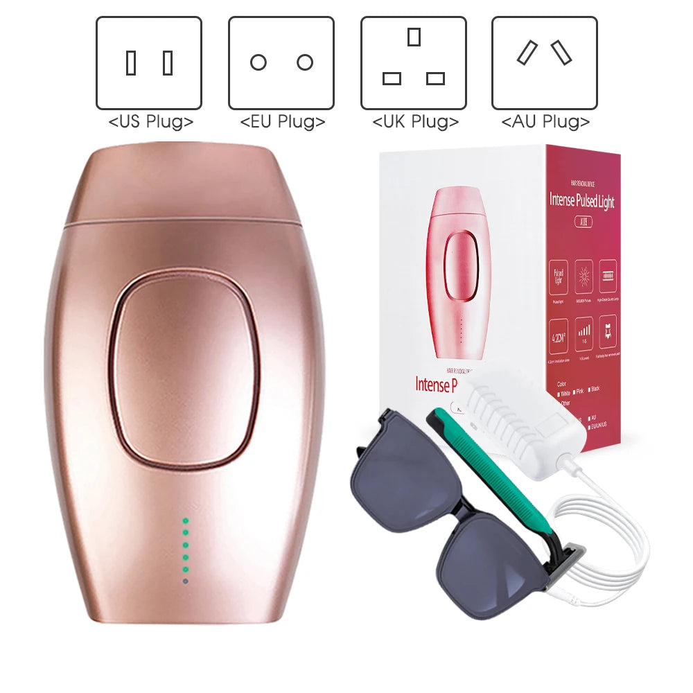 At-Home Depilator IPL Hair Removal Devices 500,000 Flashes Detachable Head Permanent Laser Epilator for Women on Bikinis